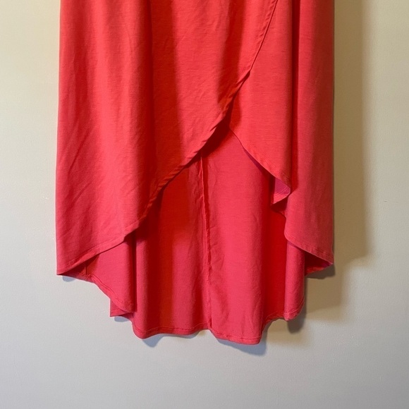 Lily Rose Madi skirt size Large Coral with asymmetrical hem, soft teeshirt feel - Picture 2 of 8
